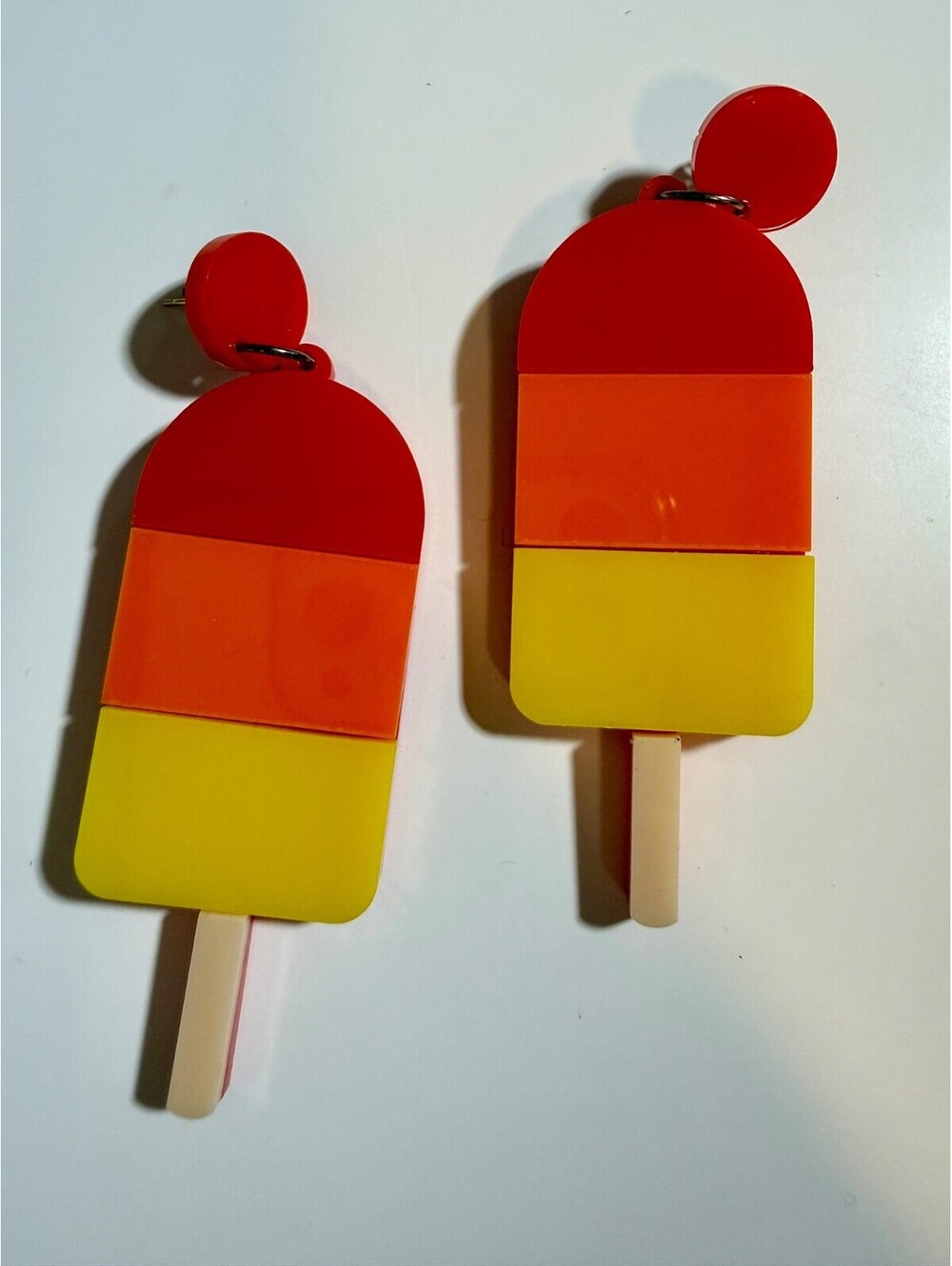 Red Yellow Orange Ice Lolly Earrings - HollyHocks Jewelry Acrylic Popsicle Pop